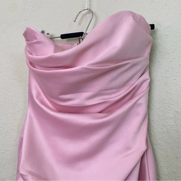 jasmine rose pink draped strapless corset dress House Of CB Jasmine Strapless Corset Mini Dress